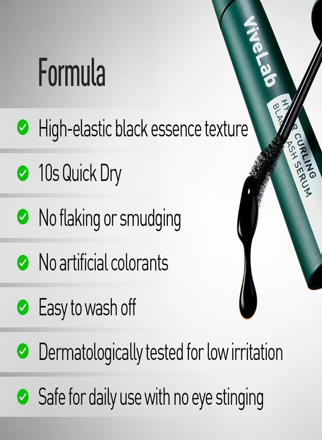 ViveLab Hyper Curling Black Lash Serum, 0.27 fl oz, Instant Lift & Curl, 10-Second Fix, 8-Hour Hold, Plant-Derived Tint, Vegan Formula, Easy-Washable - Image 4
